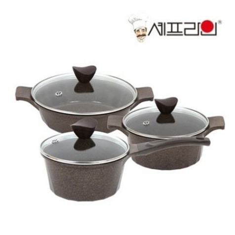 셰프라인 리빙앤쿡 화강암냄비 3종(18편수,20양수,24양수)