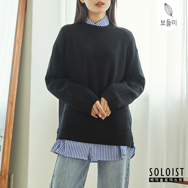 캐시라이크 루즈핏 레글런 니트 FAEK3A01