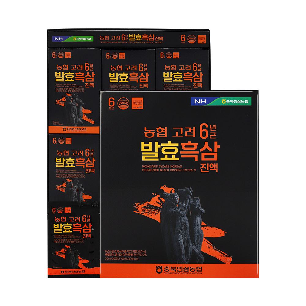충북인삼농협 농협 고려 6년근 발효흑삼진액 70mlx30포 대표이미지 섬네일