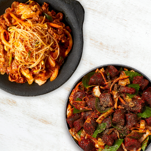 [쿡솜씨 SET-입짧은햇님 PICK] 깻잎매콤순대볶음 2인분 + 돼지고기콩나물두루치기 2인분 밀키트