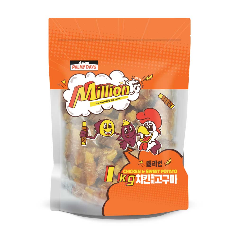 파미데이즈 밀리언 치킨말이고구마 1kg 강아지 대용량 육포간식