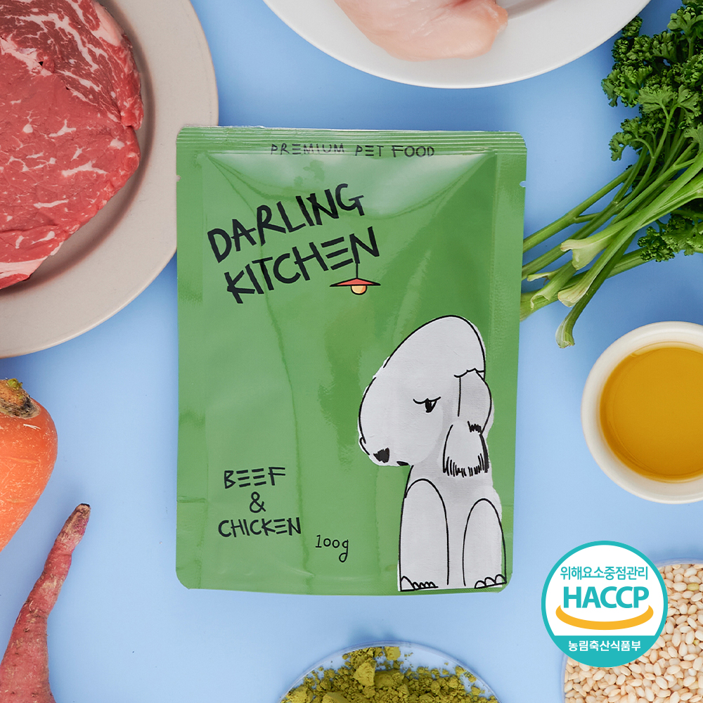 달링키친 DOG 자연화식 사료(4종, 각 100g)