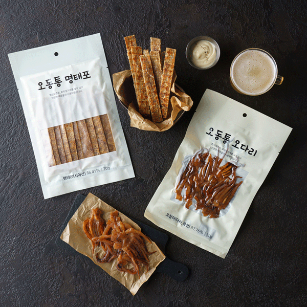 오동통 오다리(50g), 명태포(70g)