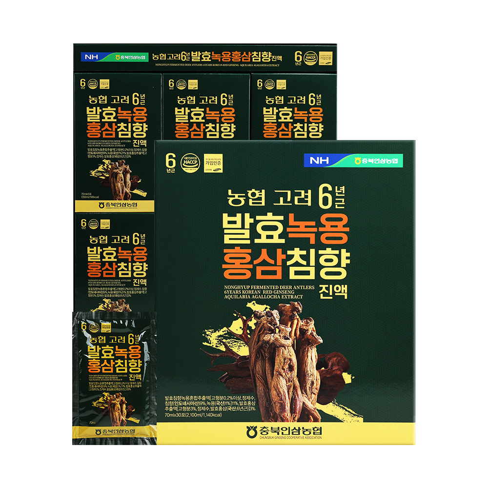 농협 고려6년근 발효녹용홍삼침향진액 70ml x 30포