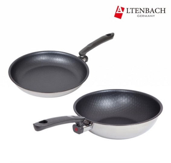 [알텐바흐] 울트라콤보 통5중 스텐팬 실속2종세트(프라이팬28cm+궁중팬28cm)
