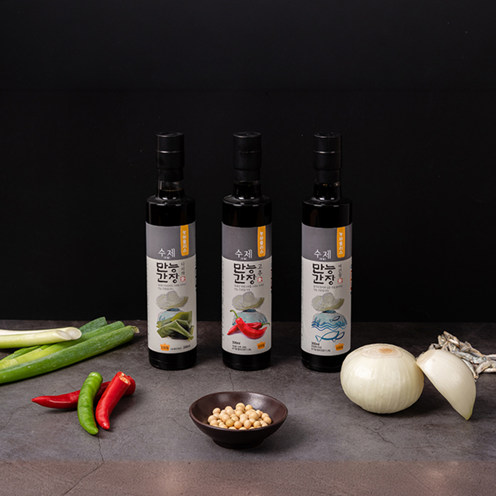 농부플러스 만능간장 만능다시마간장 만능고추간장 만능어간장 맛간장 300ml