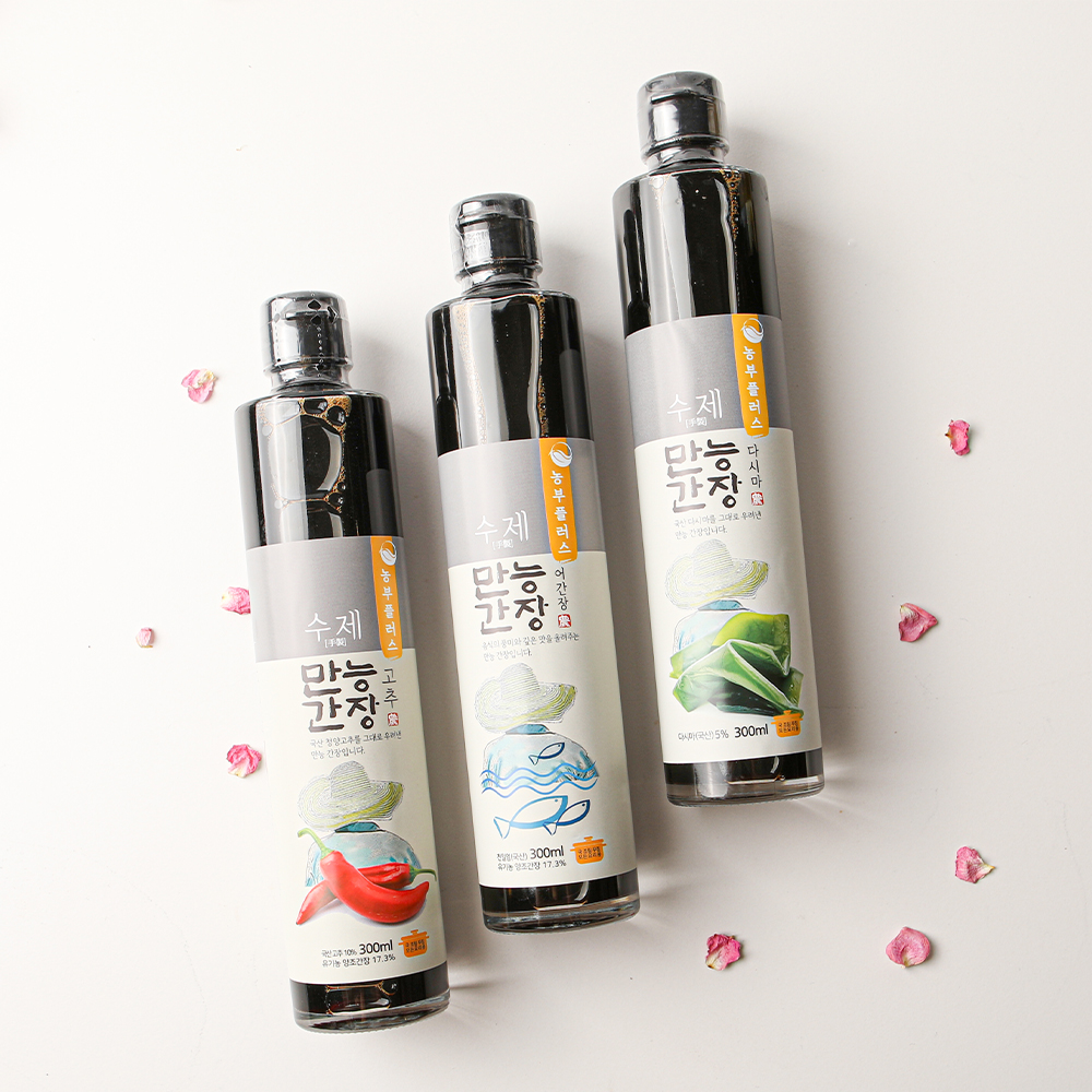 농부플러스 만능간장 만능다시마간장 만능고추간장 만능어간장 맛간장 300ml