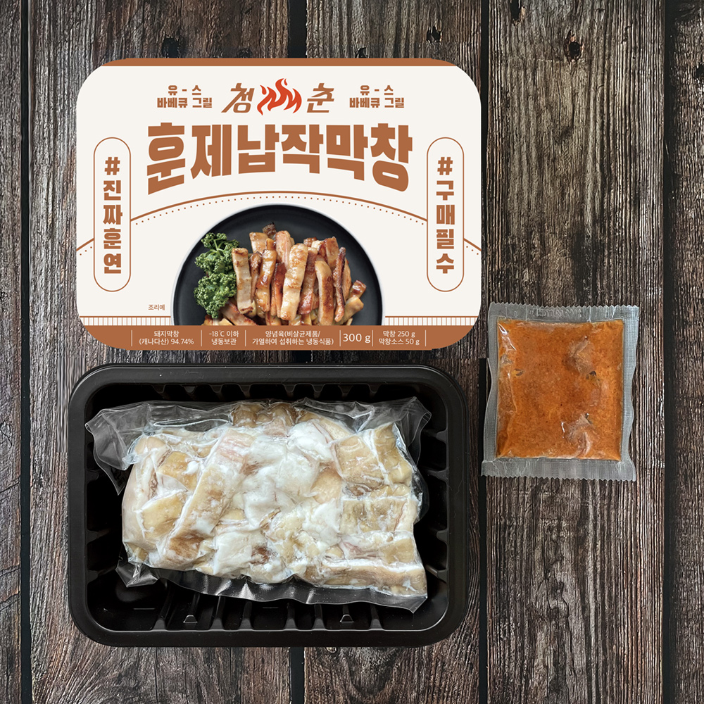 청춘불판 훈제납작막창 300g(막창소스 포함)