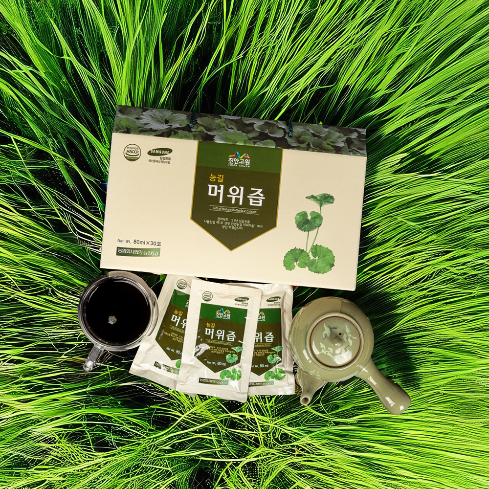 청정지역 무농약 머위로 만든 친환경 진안 능길 머위즙 100% 진액 80ml 30포