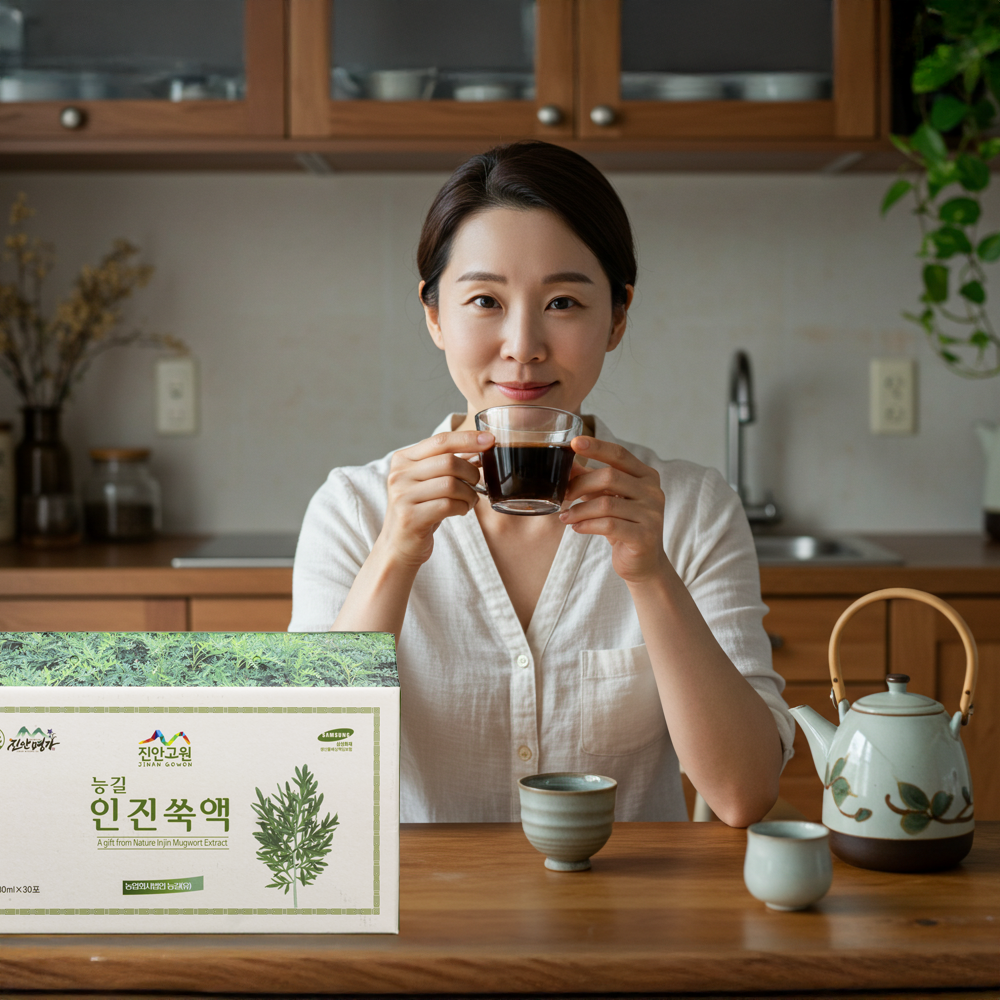 자연산 무농약 인진쑥으로 만든 인진쑥즙 80ml 30포