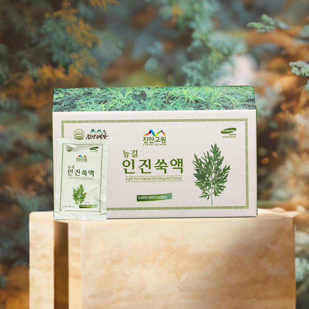 자연산 무농약 인진쑥으로 만든 인진쑥즙 80ml 30포