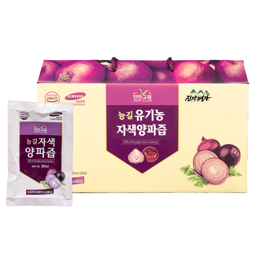 유기농 직접 재배 100% 자색 양파즙 80ml 30포