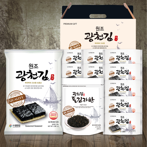 광천 김 알찬세트2호_도시락김 5g*9봉 + 전장 25g*1봉 + 김자반 40g*1봉 선물세트