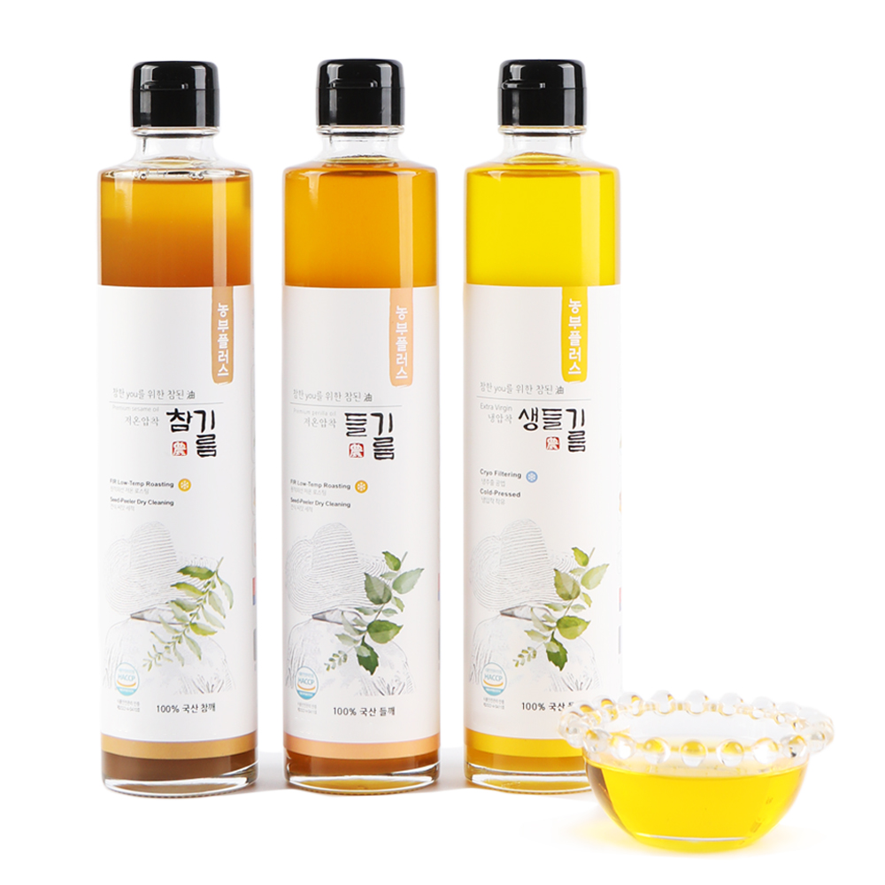 농부플러스 국산 냉압착 생들기름 저온착유 들기름 참기름 180ml 200ml