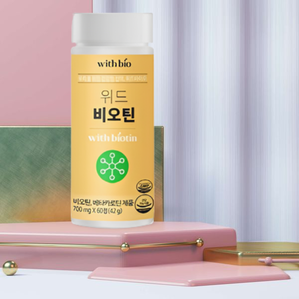 위드바이오 비오틴+베타카로틴 700mgX60정(2개월분) 에너지대사 피부건강 