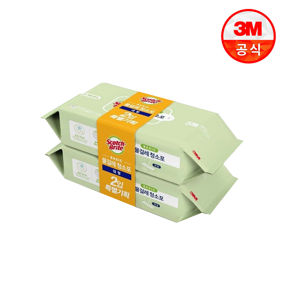 3M 스카치 베이직 물걸레청소포 대형  80매