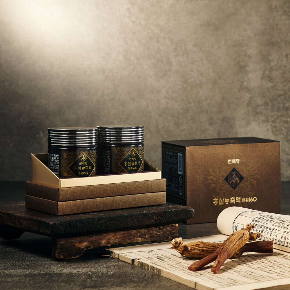 [천제명] 6년근홍삼 홍삼농축액 파워160 (120g x 2병) + 쇼핑백
