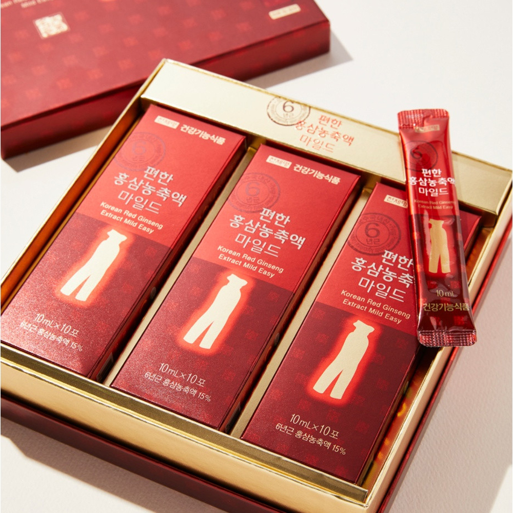 [천제명] 6년근 편한홍삼농축액 마일드 홍삼스틱 (10ml x 30포) + 쇼핑백
