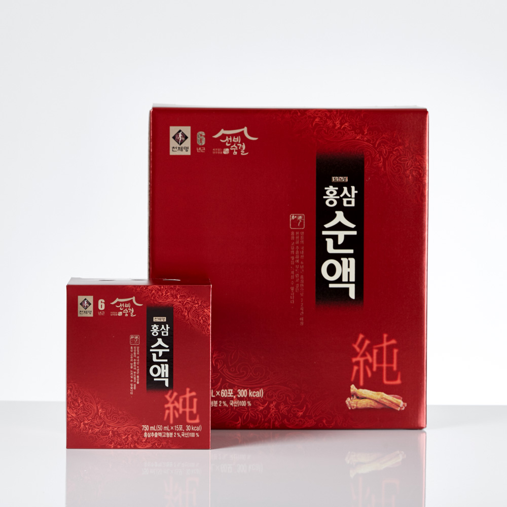 [천제명] 6년근홍삼 100% 홍삼진액(50ml x 60포) + 쇼핑백 대표이미지 섬네일