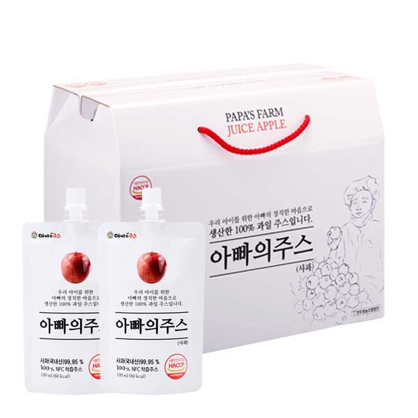 [연두팜] 아빠의주스 사과즙 100ml 20개입