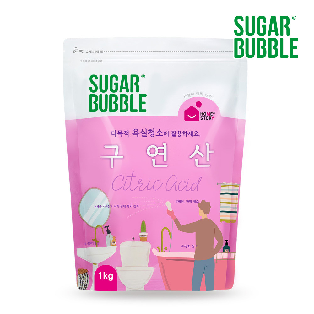 슈가버블 홈스토리 100% 단일성분 구연산 1kg 