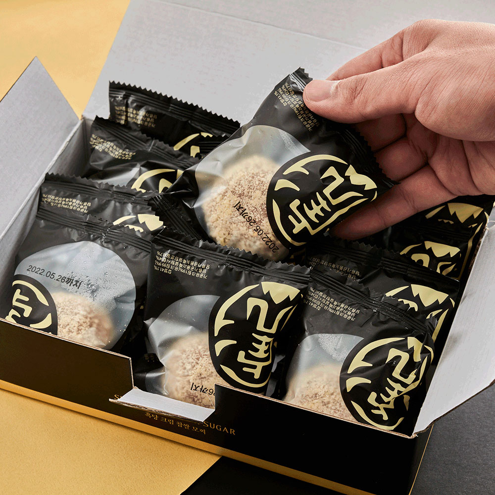 수라당 타이거슈가 흑당크림 찹쌀떡(40g x 12개입)