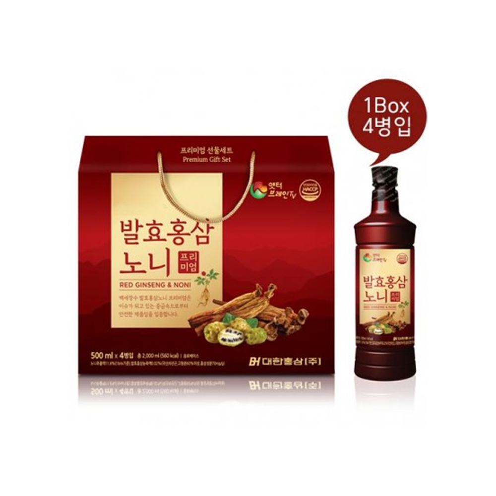 [대한홍삼] 발효홍삼 노니 프리미엄 500ml x 4병 대표이미지 섬네일