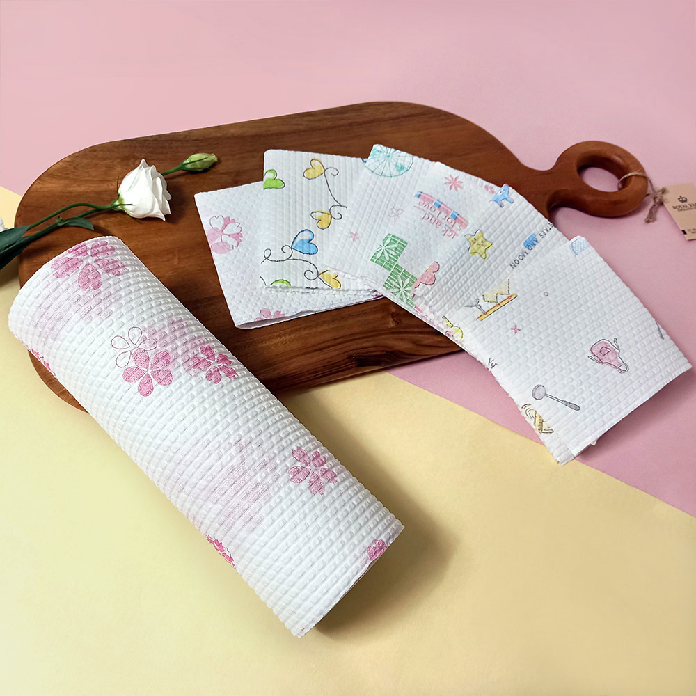 뜯어 쓰는 주방 위생 안심 롤 행주 50매 (무늬 랜덤 발송)