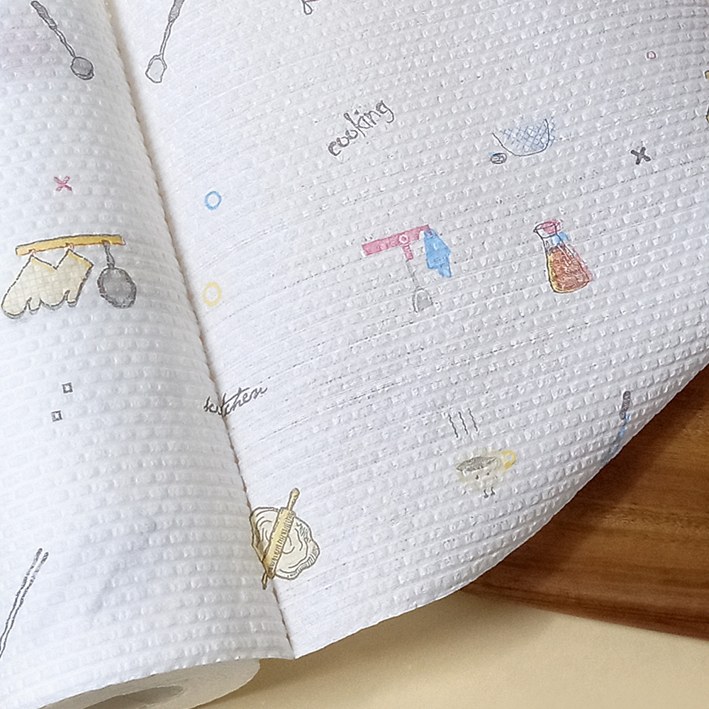 뜯어 쓰는 주방 위생 안심 롤 행주 50매 (무늬 랜덤 발송)