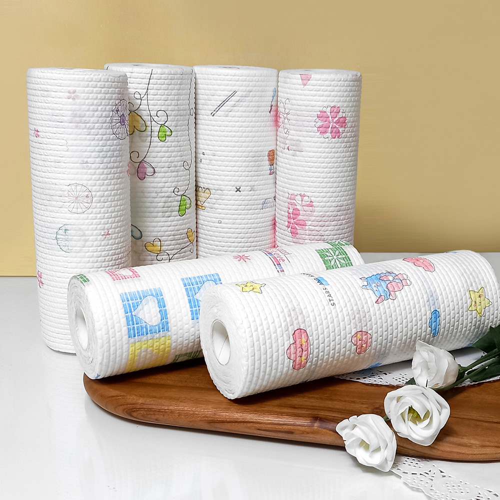 뜯어 쓰는 주방 위생 안심 롤 행주 50매 (무늬 랜덤 발송)