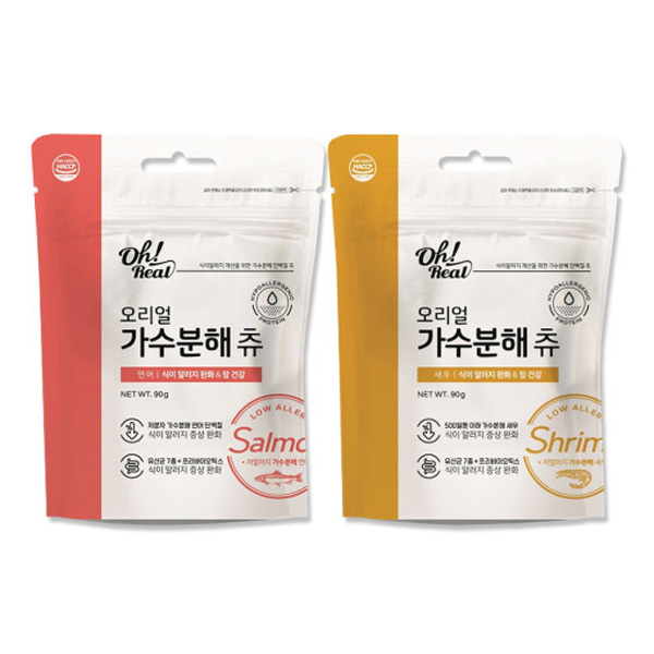 오리얼 가수분해 츄 새우 연어 1+1