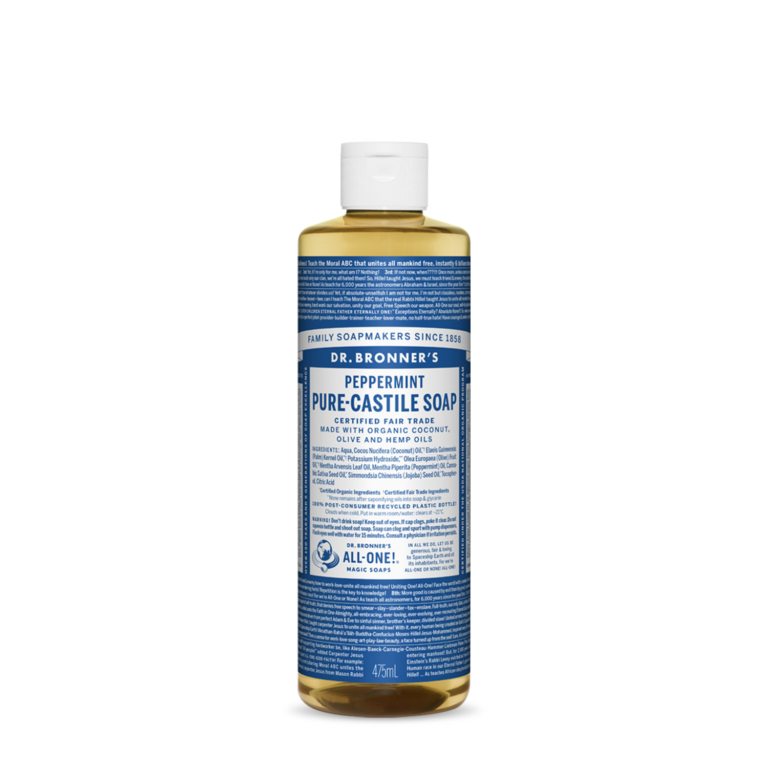 닥터브로너스 페퍼민트 퓨어 캐스틸 솝 475ML