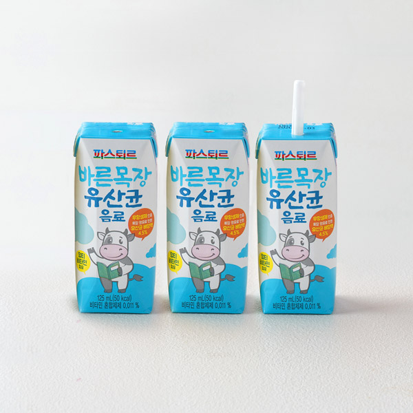 바른목장 멸균 유산균음료(125ml×3입)