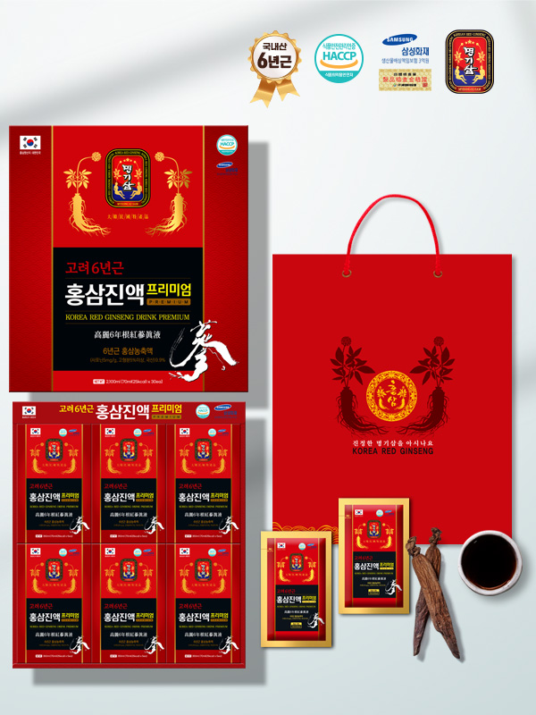 대한홍삼진흥공사 명기삼 고려 6년근 홍삼진액 프리미엄 70mlx30포(쇼핑백)