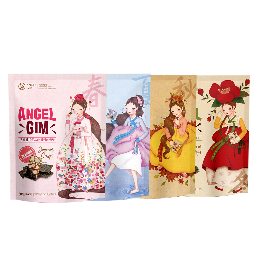 엔젤김 ANGEL GIM 춘하추동 유기농 무산김 원초 김스낵 20g x 10개
