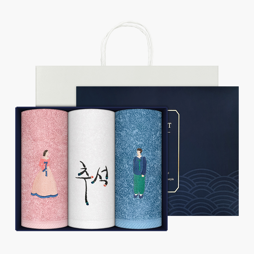 송월 선남선녀3매 선물세트(쇼핑백)