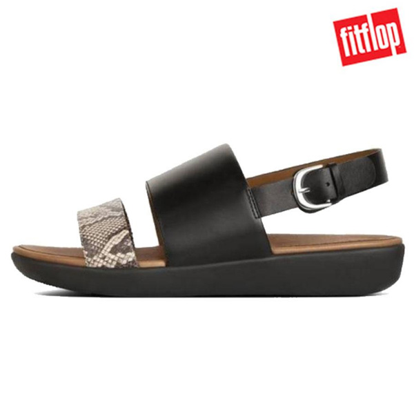 [FITFLOP] 핏플랍 정품 델타 백스트랩 샌들 레더 블랙 스네이크 M54-611