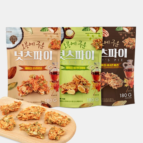 오븐에 구운 메이플 넛츠파이 180g x 2봉 코코넛 피칸 마카다미아