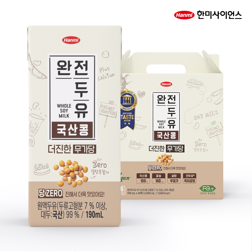 [한미] 완전두유 더진한 국산콩 무가당 190ml