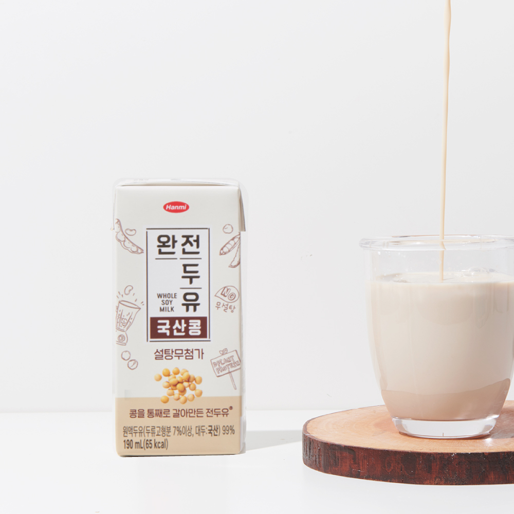 [한미]완전두유 국산콩 설탕무첨가 190ml 16/32/48/64팩