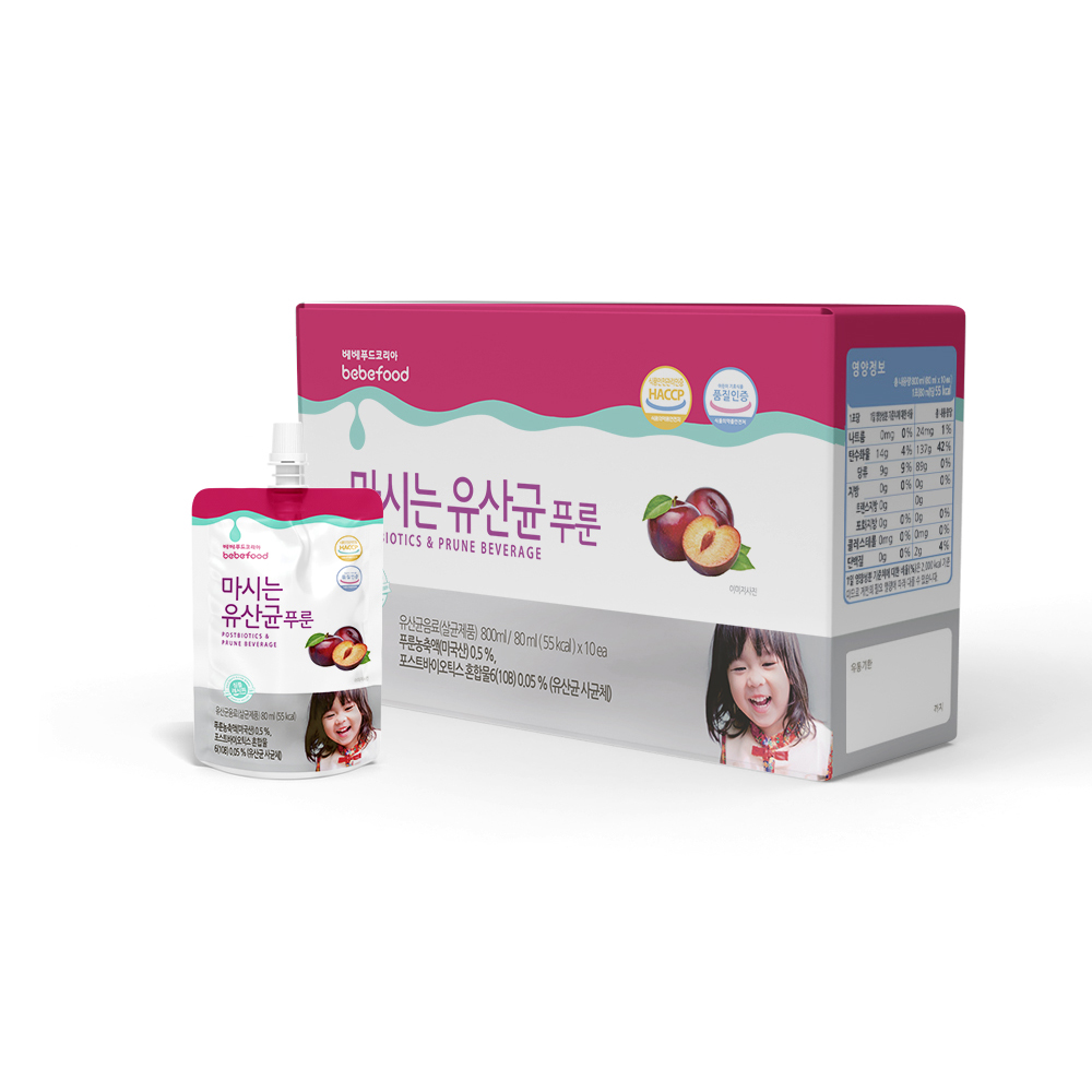 베베푸드 마시는 유산균 푸룬 80ml 10봉