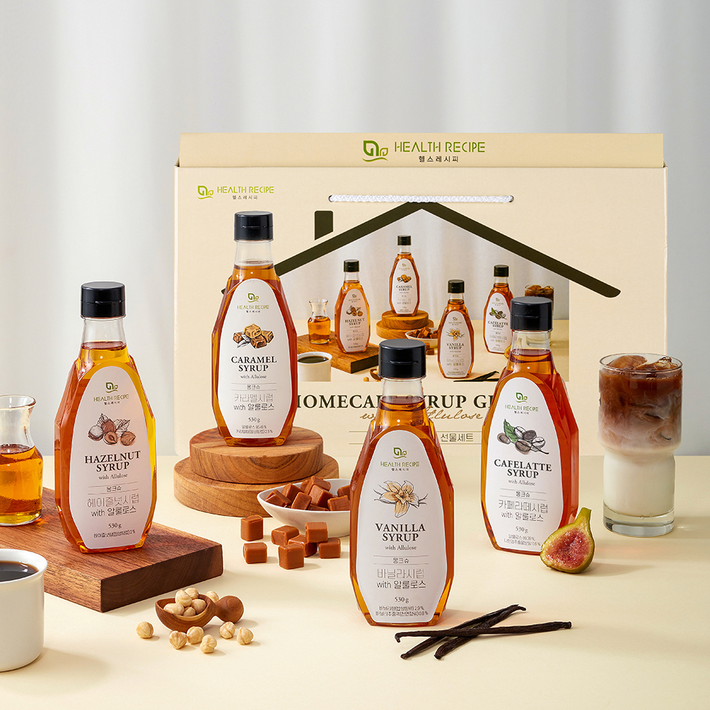 헬스레시피 몽크슈 알룰로스 홈카페시럽 선물세트 530g 4병 1set