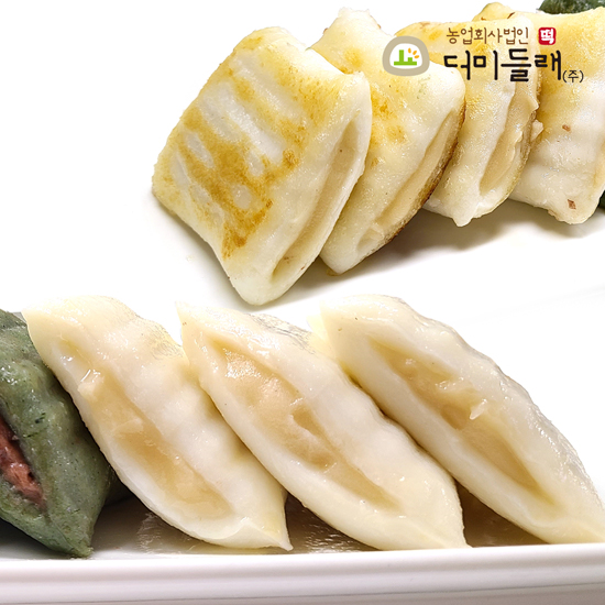 [더미들래] 굳지않는 팥앙금 쑥절편 1kg,백옥앙금 백절편 1kg