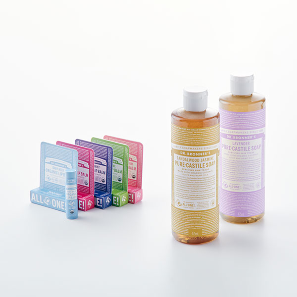 [립밤 증정] 닥터브로너스 캐스틸 솝 475ml 패키지<br>(자스민 475ml+라벤더 475ml+오가닉 립밤)