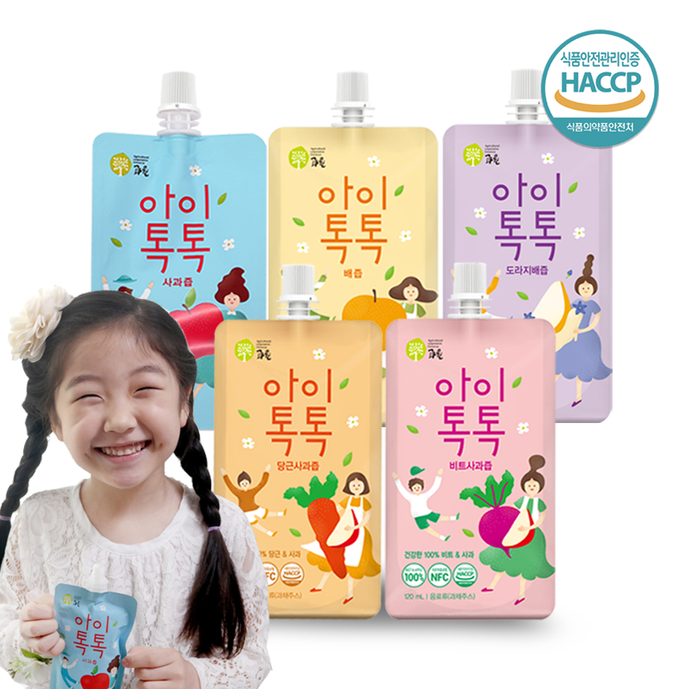  찬이네과수원 과일즙 스파우트 120ml 30포 1박스 (사과즙/배즙/도라지배즙)