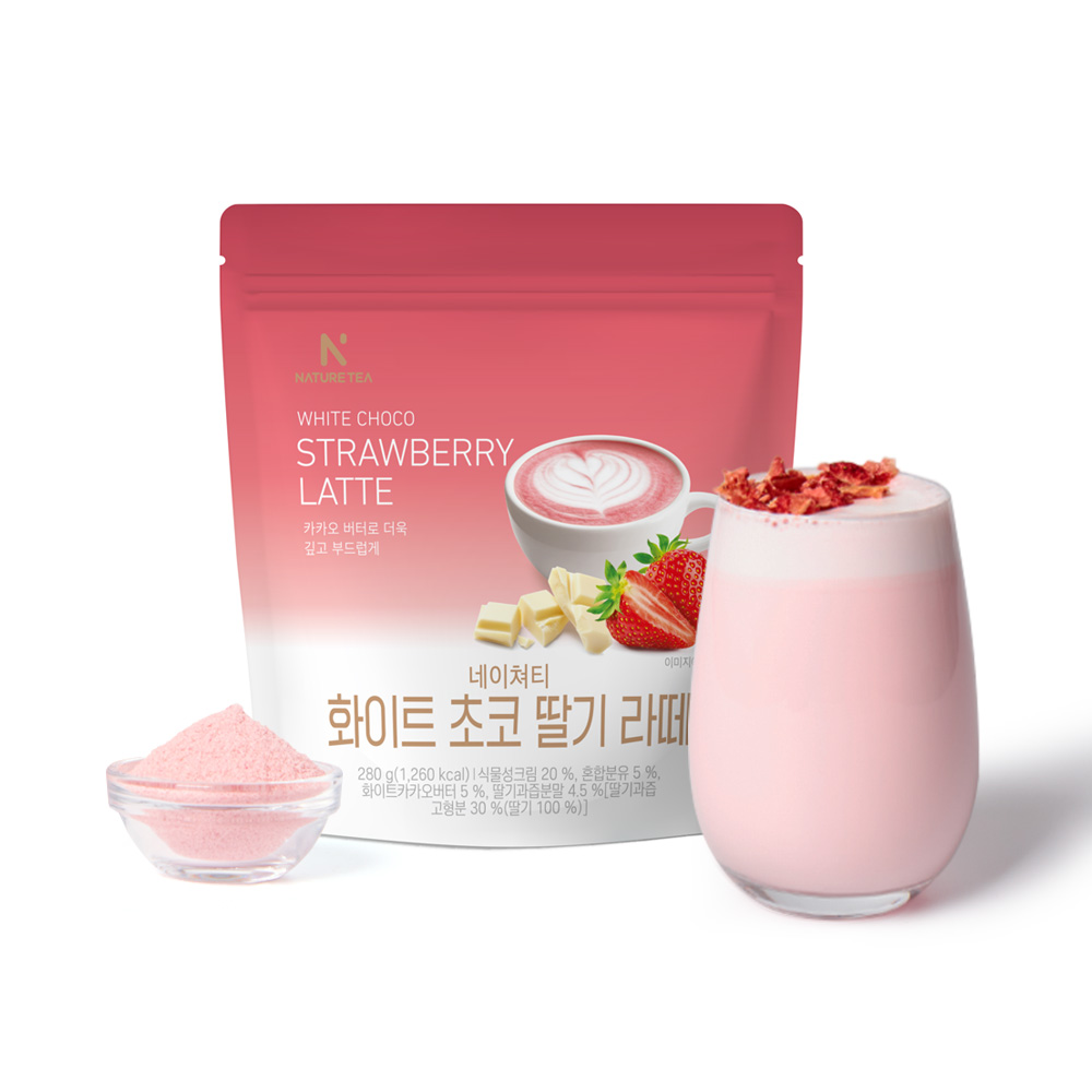 [네이쳐티] 홈카페 라떼 음료 파우더, 그린티280g/타로280g/민트초코280g/화이트초코딸기280g