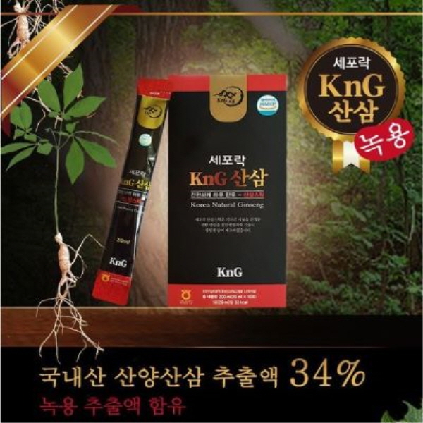 산속의 삼 산삼즙 세포락KnG 산삼스틱 20ml 30포 1박스