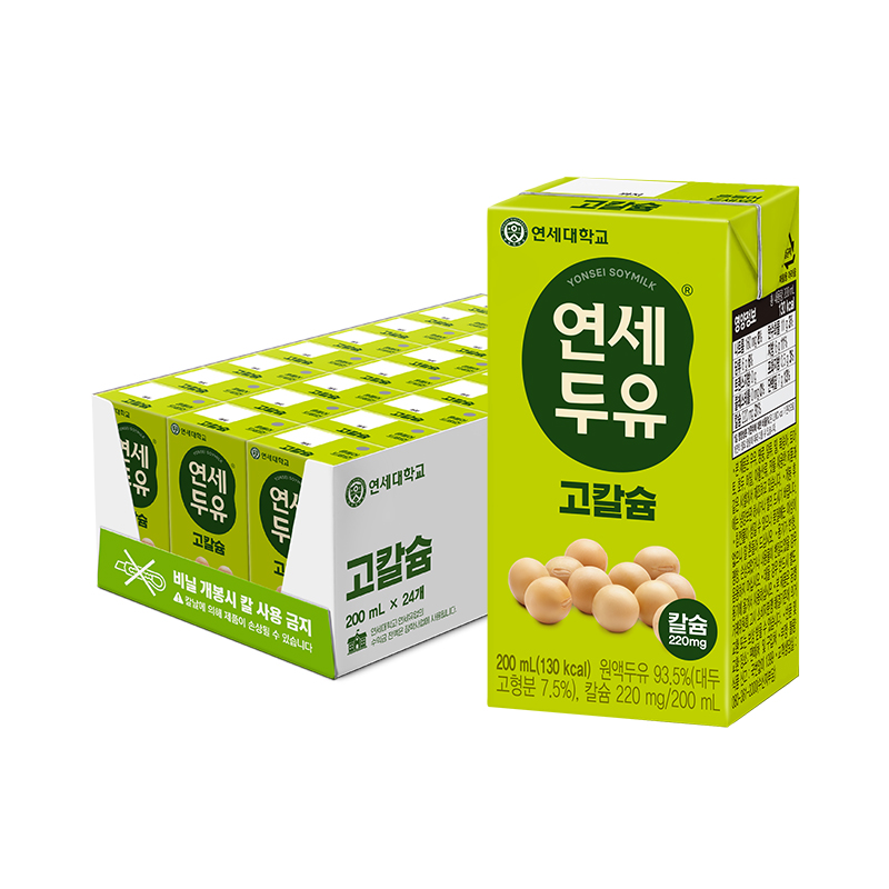 연세우유 고칼슘 두유 200mL (24팩)