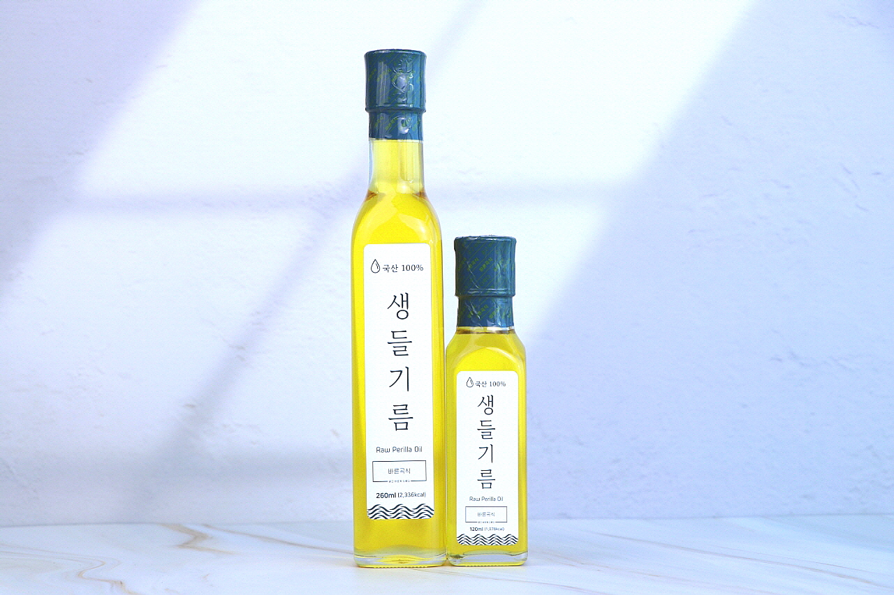 바른곡식 국산 생들기름 냉압착 120ml / 260ml 대표이미지 섬네일