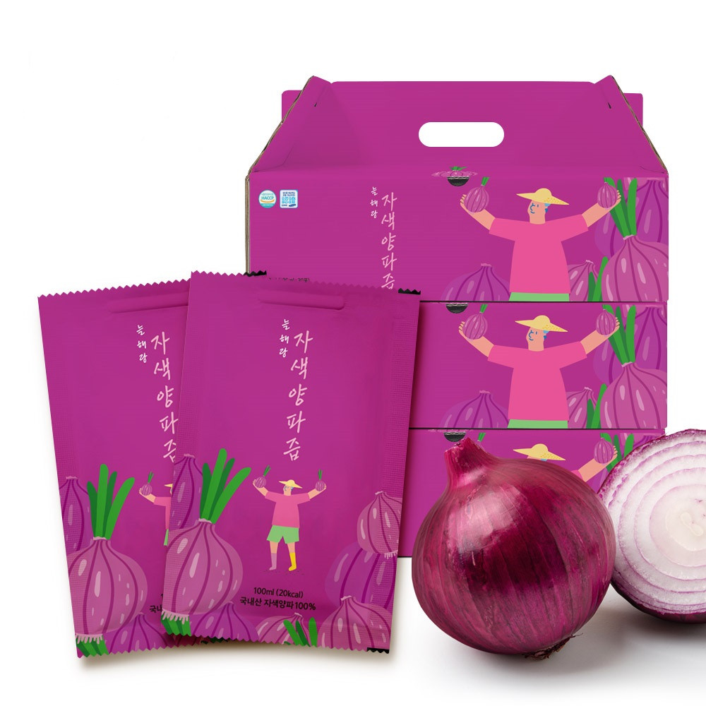 늘해랑 자색양파즙 100ml 30포,60포,90포